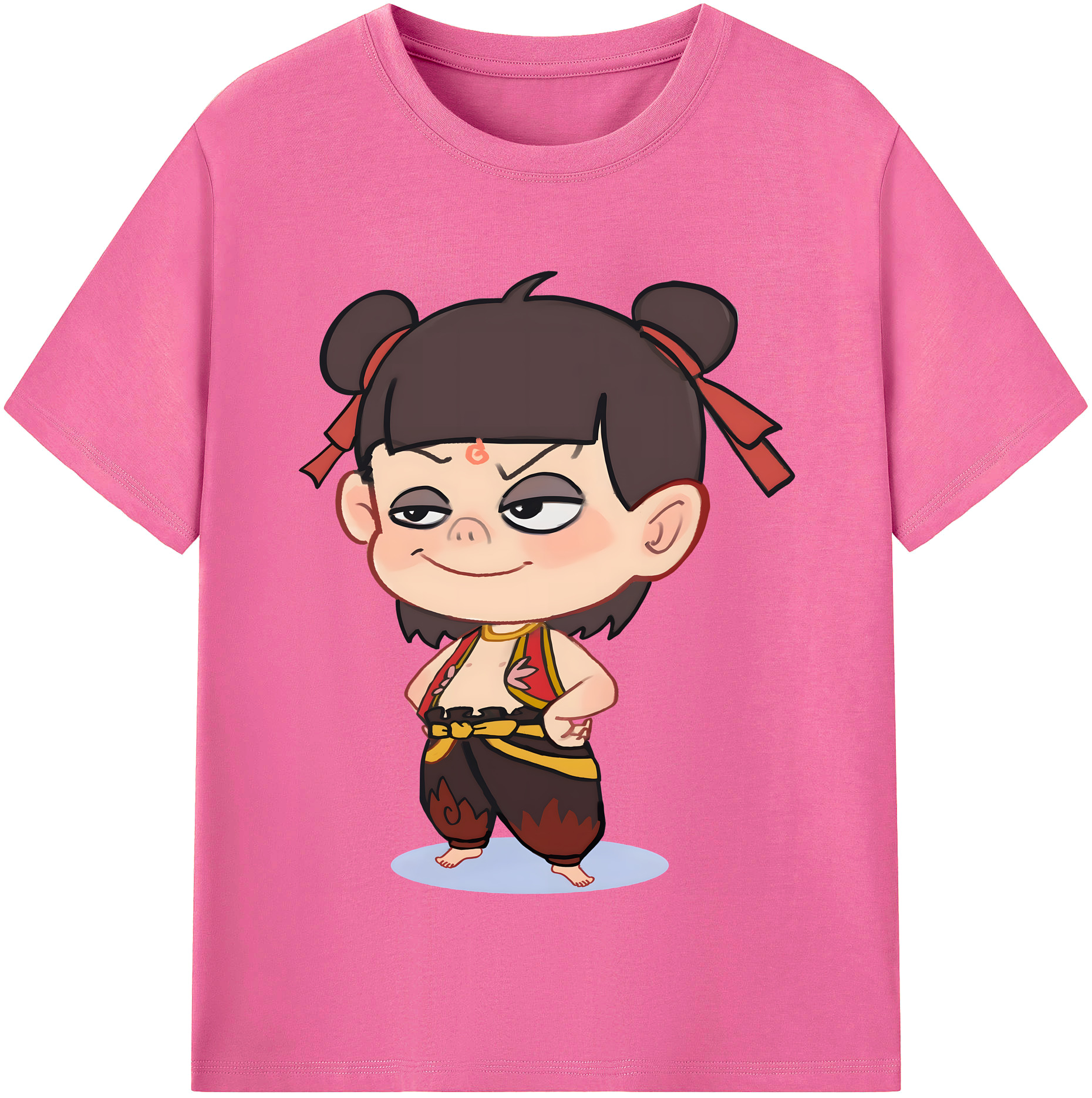 （画像用） Ne Zha 2 ナタ 魔童の大暴れ レディースカジュアルプリントTシャツ（綿100％）